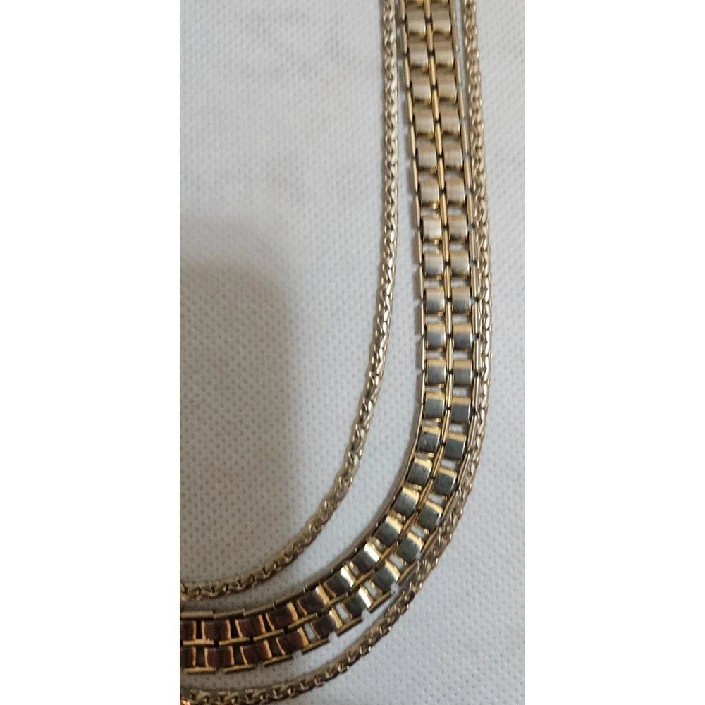 Gold Tone Multi Strand‎ Chain Bracelet Statement Jewelry Fashion Accessory